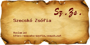 Szecskó Zsófia névjegykártya