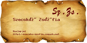 Szecskó Zsófia névjegykártya