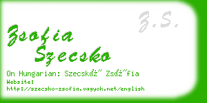 zsofia szecsko business card